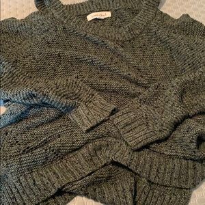 Green cold shoulder sweater medium